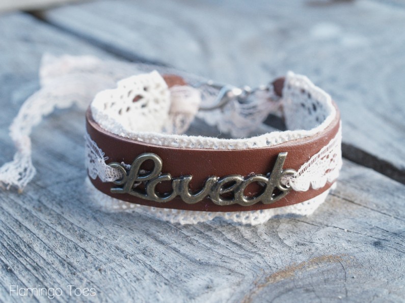 Lace and Leather Bracelet