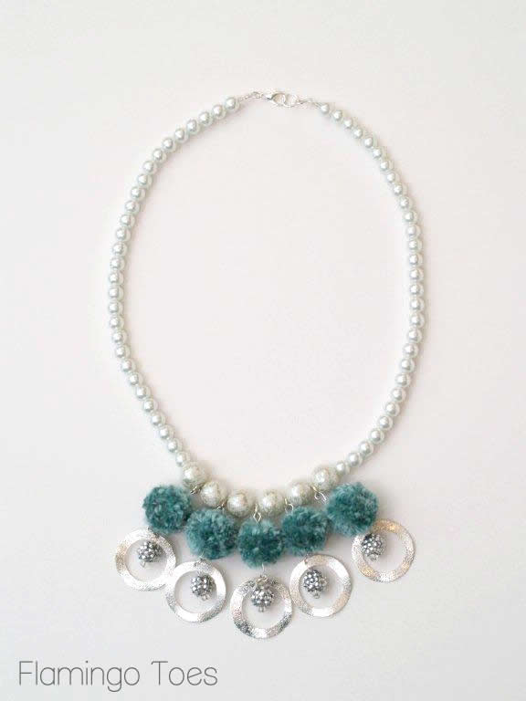 Pompom and Pearl Necklace
