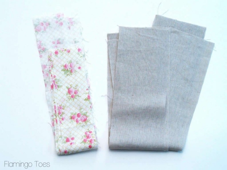 linen and fabric strips