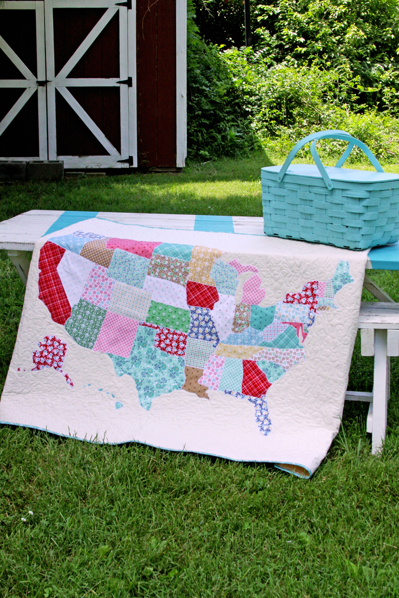 DIY US Map Lap Quilt