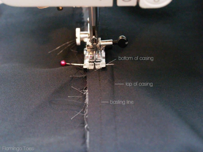 sewing waistband casing