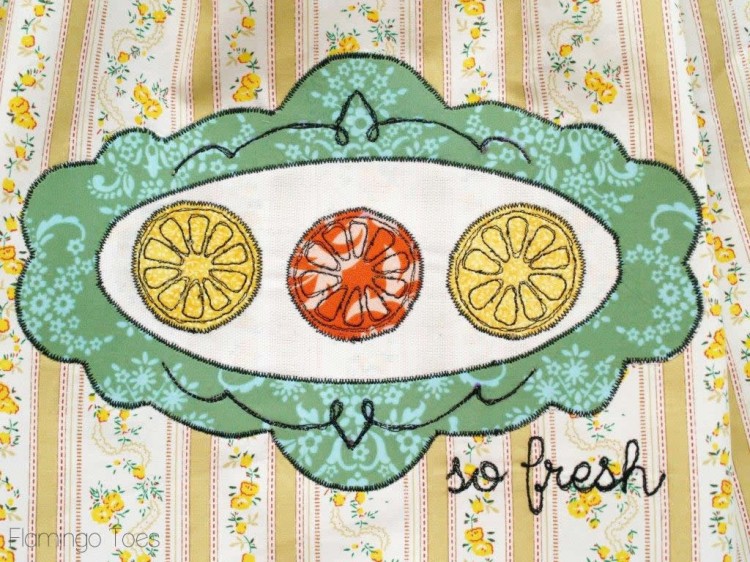 Citrus Embroidery Dishtowel DIY