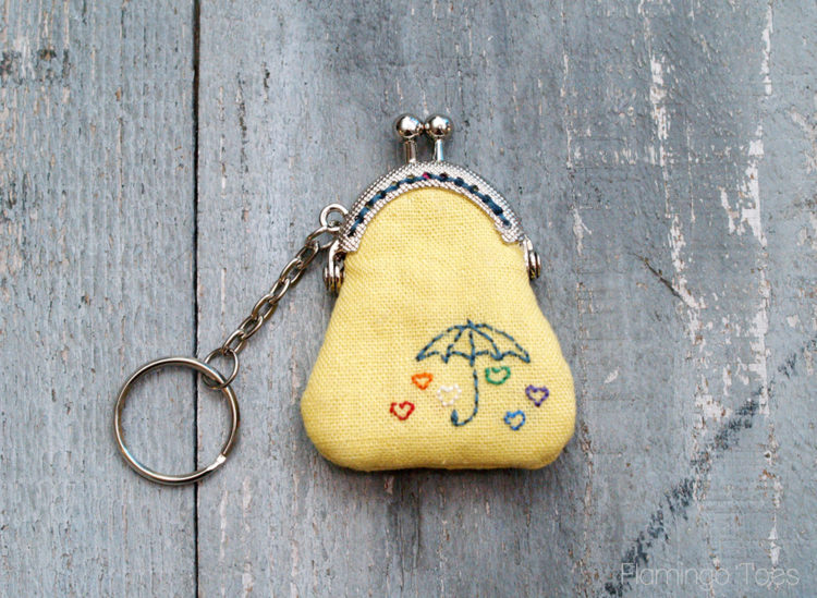 Embroidered Key Chain Coin Purse
