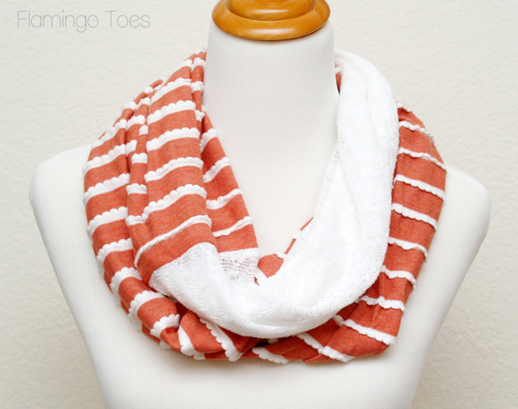 ruffle knit and lace scarf