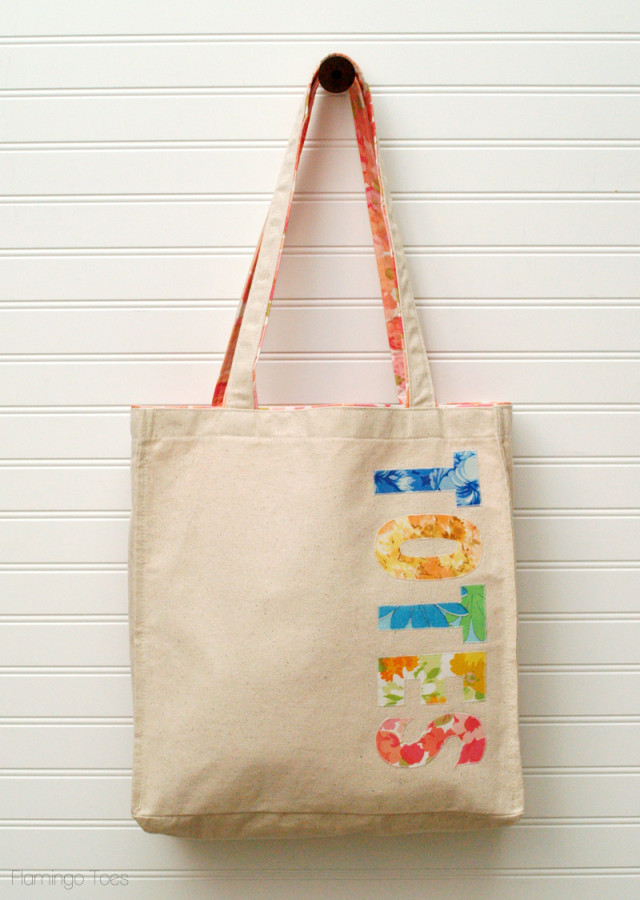 Floral and Canvas Tote