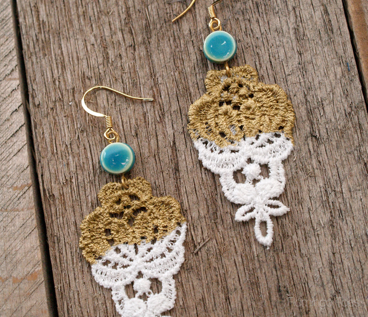 lace dipped earrings