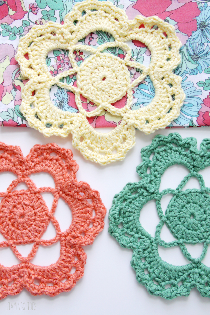 Colorful Crochet Flower Doilies