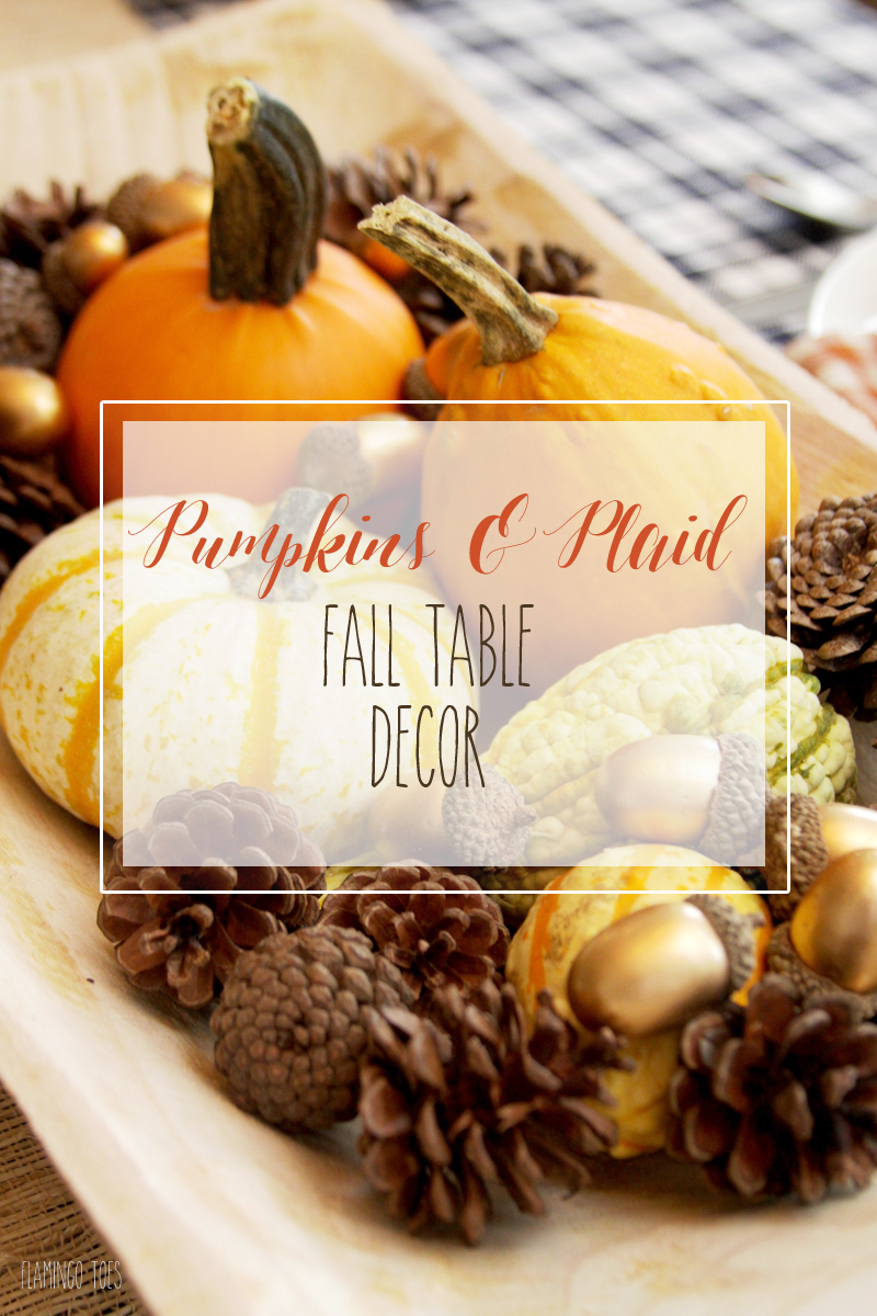Pumpkins and Plaid Fall Table Decor