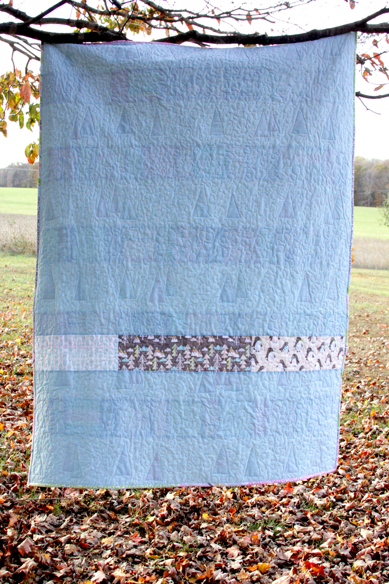 Back of snowy day quilt
