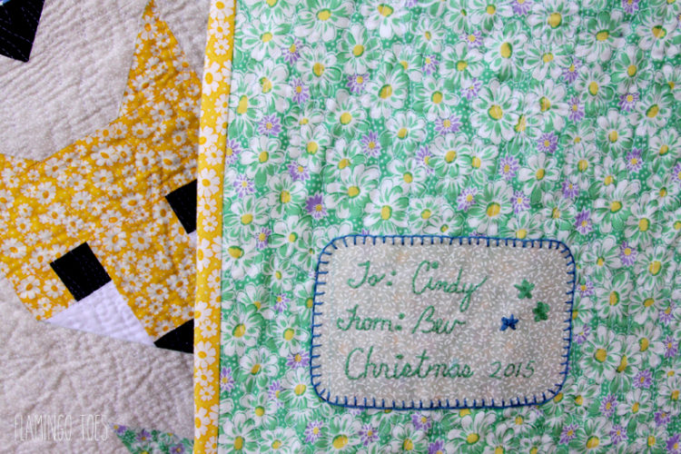 Embroidered Quilt Label