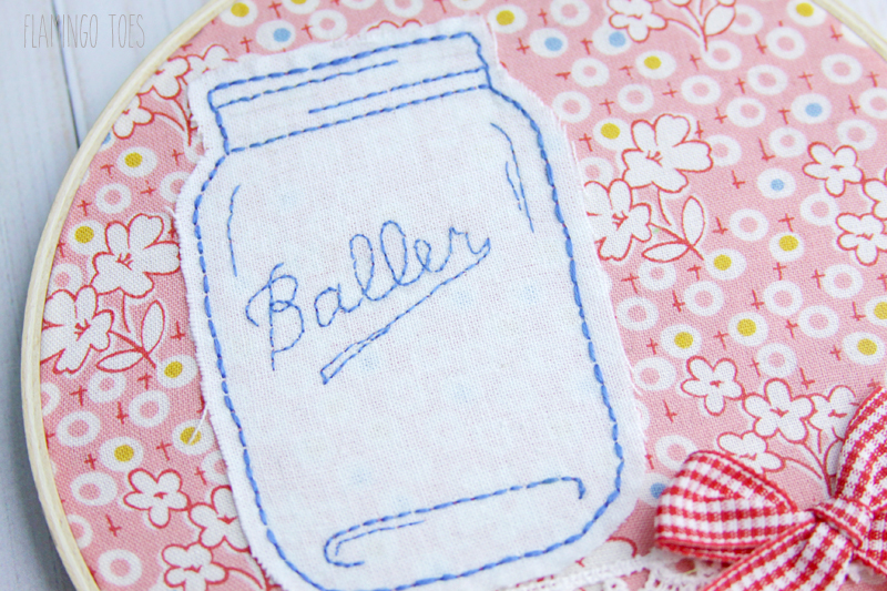 Baller Embroidery Hoop Art