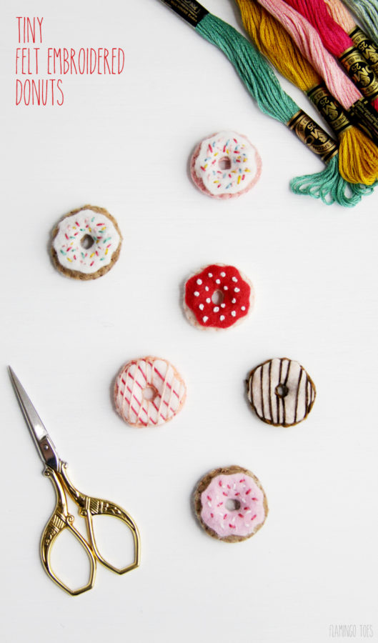Tiny Felt Embroidered Donuts