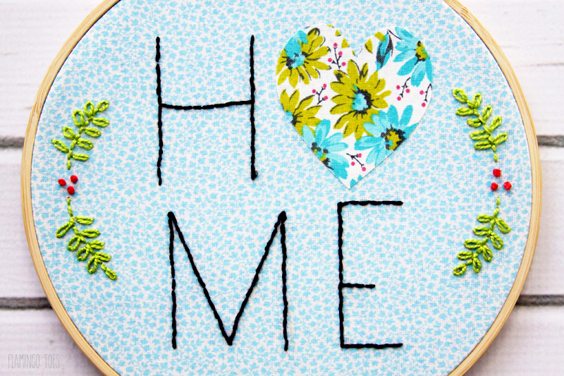 Heart and Home - Embroidery Hoop Art