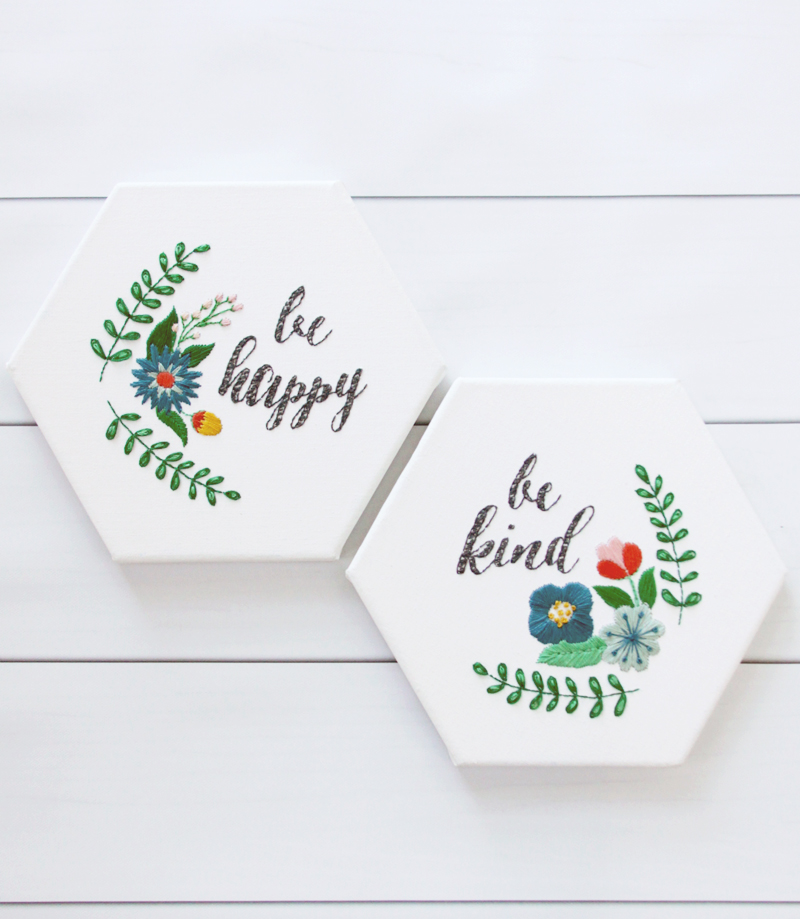 Be Happy and Be Kind - Free Embroidery Patterns