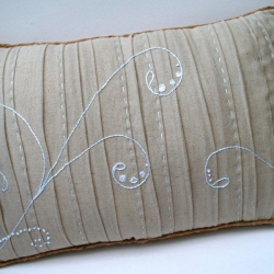 Embroidered Linen Pillow
