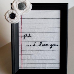 PS I Love You - Stitched Art