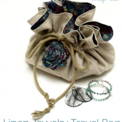 Linen Travel Jewelry Bag