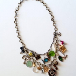 Anthro Cameo Collage Necklace