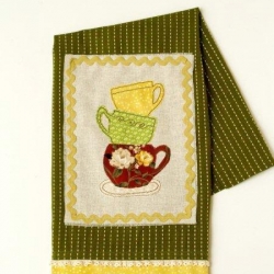 Stacked Teacups Dishtowel