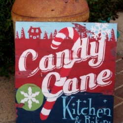Candy Cane Kitchen Sign