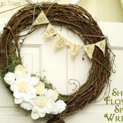 Shabby Flowers Spring Wreath