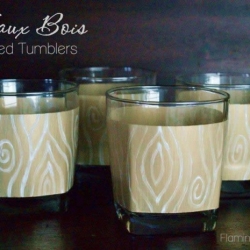 Faux Bois Painted Tumblers