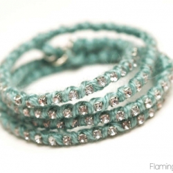 Anthro Knockoff Sparkled Silk Wrap Bracelet