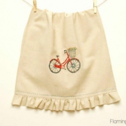Sketchy Retro Bicycle Dishtowel