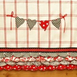 Shabby Hearts & Ruffles Dishtowel