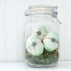 Buttons and Lace Easter Eggs