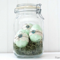 Buttons and Lace Easter Eggs