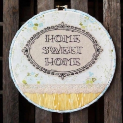 Home Sweet Home Embroidery Hoop Art