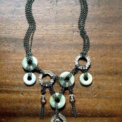 Chained Disk Bib Necklace