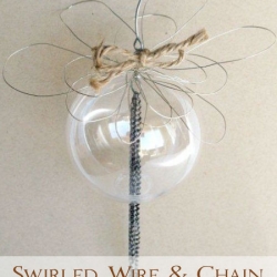 Swirled Wire and Chain Ornament