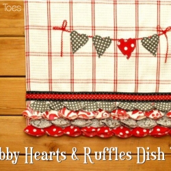Shabby Hearts and Ruffles Dishtowel
