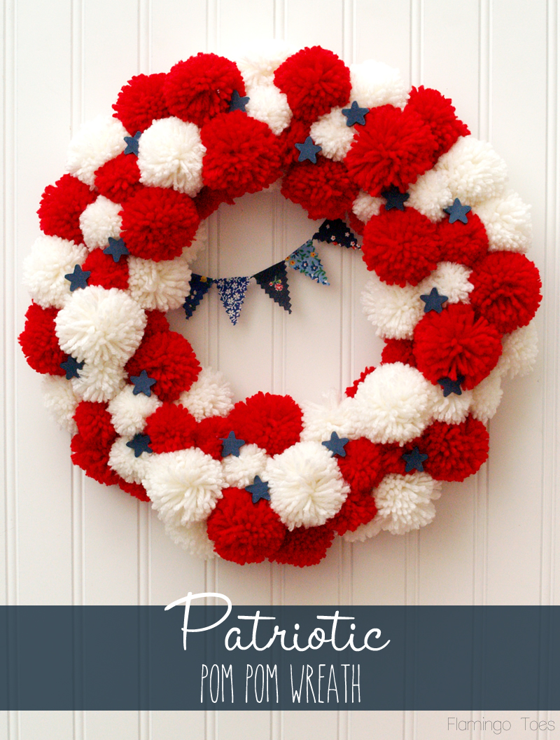 Patriotic Pom Pom Wreath