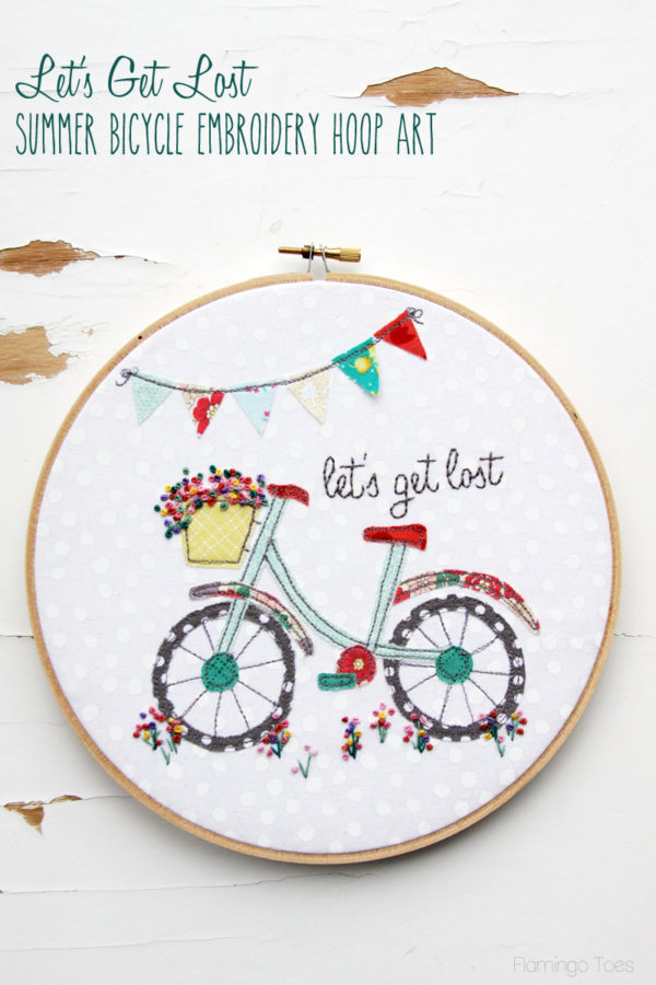 Lets Get Lost Summer Embroidery Hoop