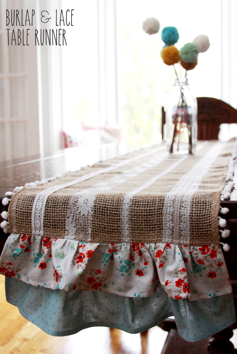 Fabulous Fall Sewing Projects - Easy Burlap and Lace Table Runner