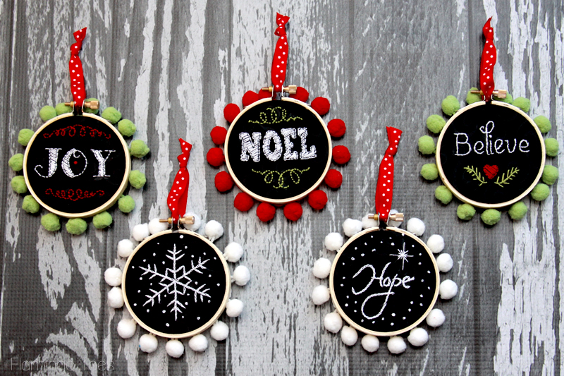 Mini Embroidery Hoop Ornaments - Weekend Craft