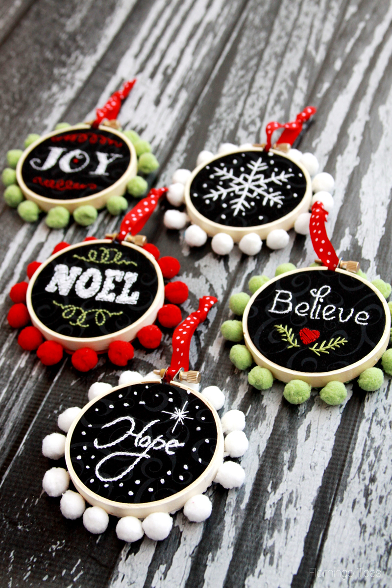 Hoop Art Christmas Ornaments