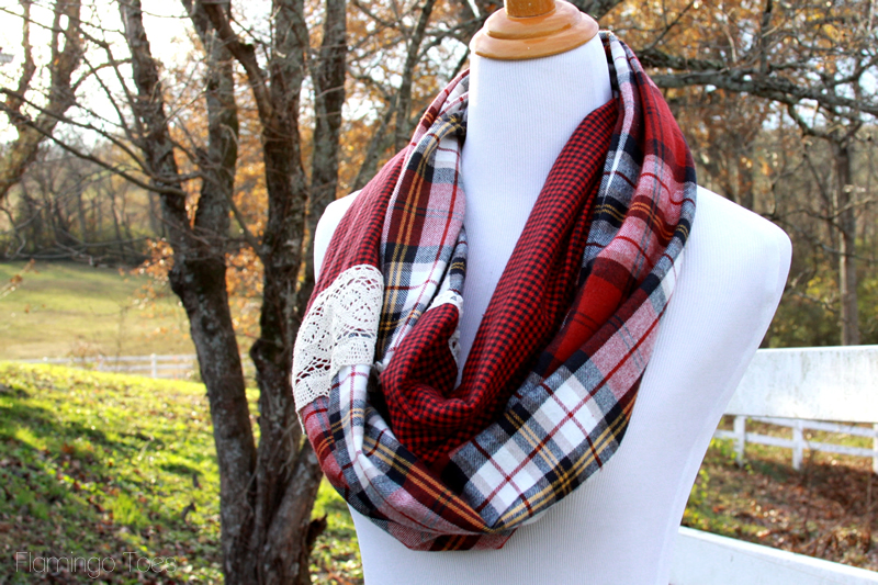 Infinity Scarf Tutorial Plaid Lace