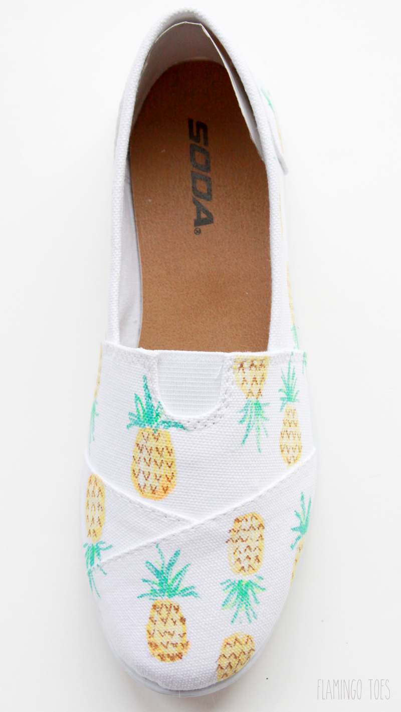 DIY Pineapples on shoes