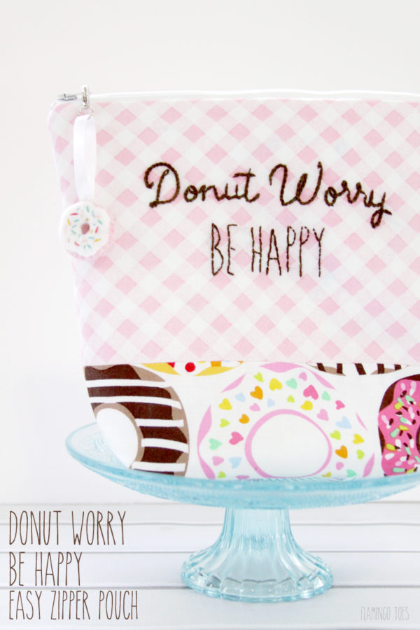 Donut Worry Be Happy Easy Zipper Pouch