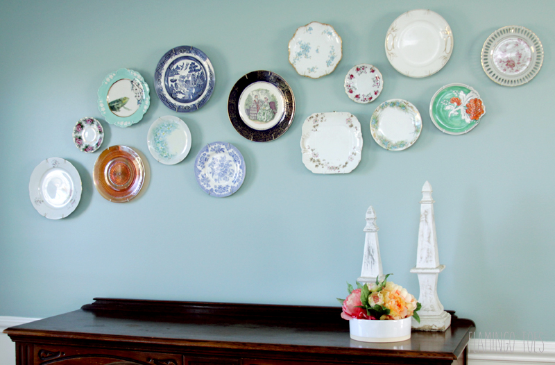 Pretty Plate Wall in Dining Room