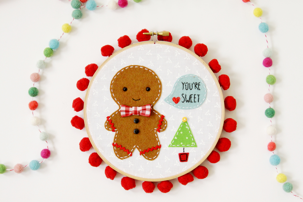 DIY Embroidery Hoop Art | Sweet Gingerbread Art | Christmas Gift Idea | Crafts | Ornament